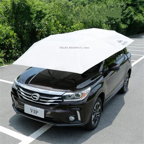 Car Tent Semi Automatic Hot Summer Car Umbrella Cover Portable Movable Carport Car Protection