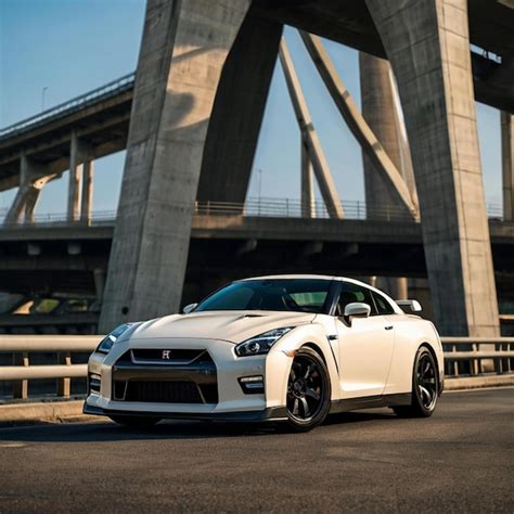 White Nissan Gtr Under The Toll Premium Ai Generated Image
