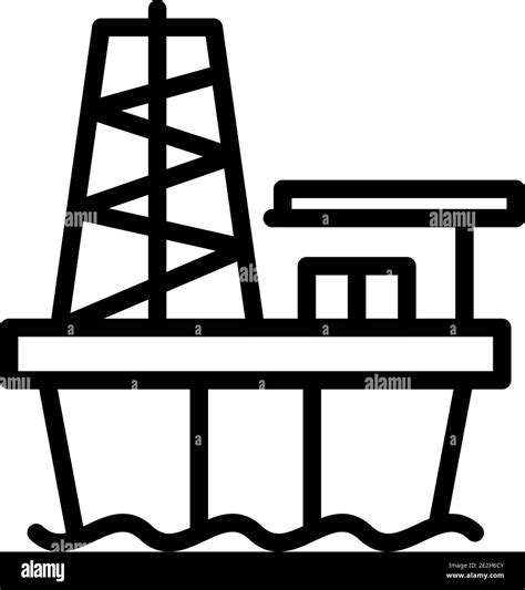 Oil Sea Drilling Rig Icon Outline Oil Sea Drilling Rig Vector Icon For