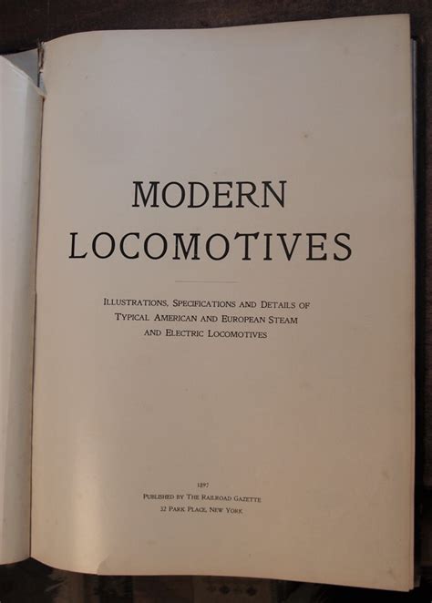 Modern Locomotives Illustrations Specifications And Details Of