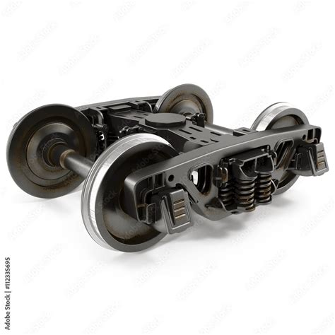 Train Wheels isolated on white 3D Illustration Stock Illustration ...