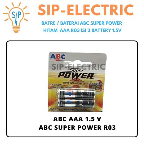 Batre Baterai Abc Super Power Hitam Aaa R Isi Battery V