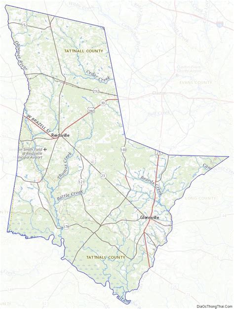 Map of Tattnall County, Georgia - Thong Thai Real