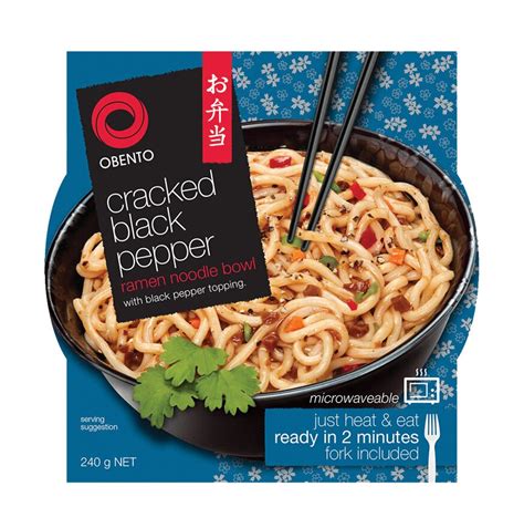 Obento Cracked Black Pepper Ramen Noodle Bowl 240g Okashi