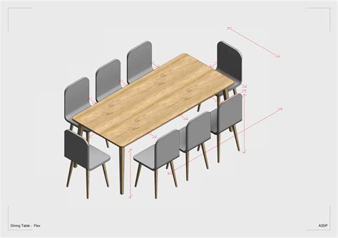 Mesa de jantar paramétrica Revit Modelo 3D TurboSquid 1588352