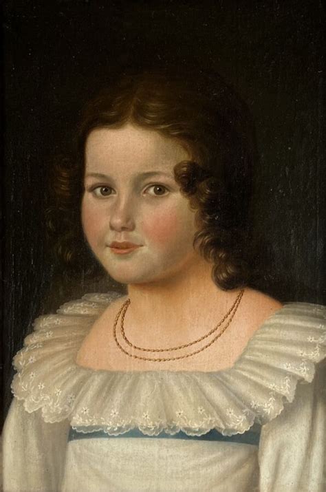 Ecole française du 19ème siècle Portrait de jeune fille huile sur