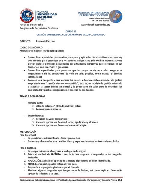 Pdf Curso Gesti N Empresarial Con Creaci N De Valor Compartido