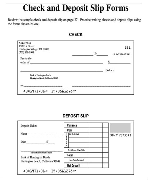 M T Bank Deposit Slip Printable Printable Word Searches