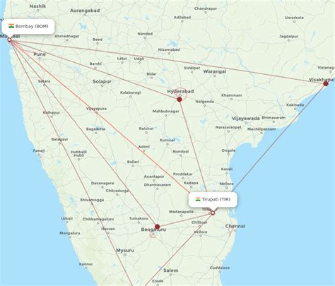 All Flight Routes From Tirupati To Mumbai TIR To BOM Flight Routes