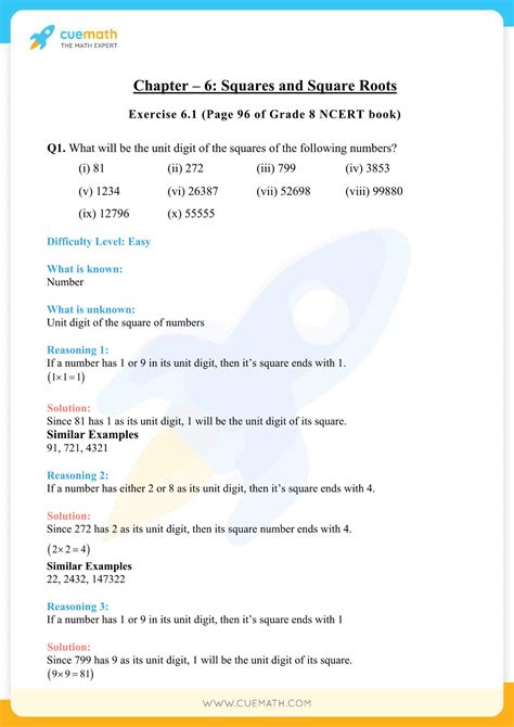 Ncert Solutions Class 8 Maths Chapter 6 Exercise 6 1 Squares And Square