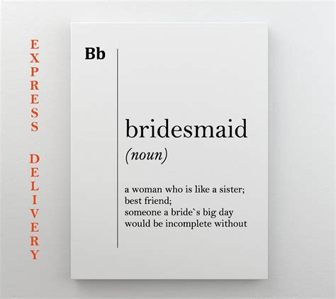 Printable Bridesmaid Definitionwall Art T For Best Friend Soul