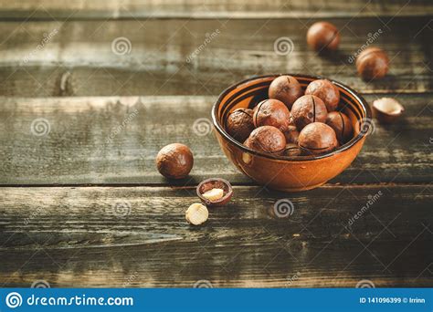 Macadamia Nuts On Wooden Table Stock Image Image Of Nuts Australian