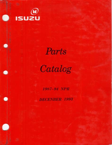 1991 Isuzu NPR Truck Parts Catalog – DIY Repair Manuals