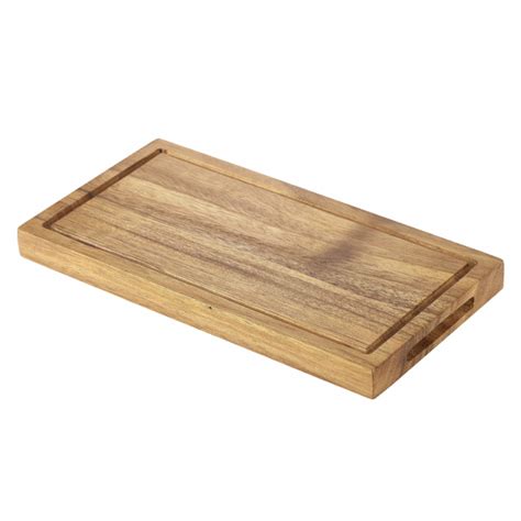 Genware Acacia Wood Serving Board 25cm X 13cm Crosbys