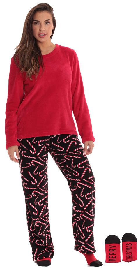 Just Love Womens Plush Pajama Pants Set With Socks 6808 10114 1x Candy