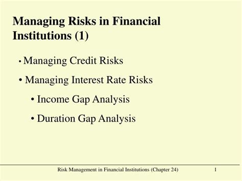 PPT Managing Risks In Financial Institutions 1 PowerPoint