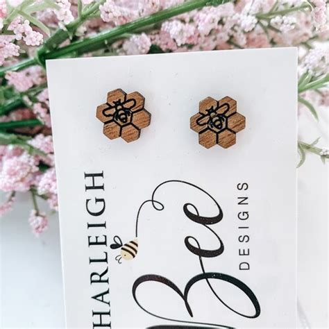 Sunflower Wooden Earrings Save The Bees Earrings Bee Etsy