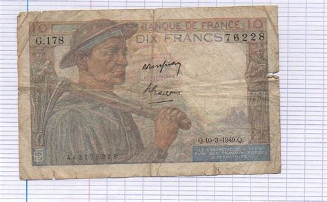 Billet Francs Mineur Q France Old Banknote Banconota