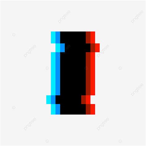 Pixel Glitch Vector Hd Png Images Glitch Distorted Letter I Broken