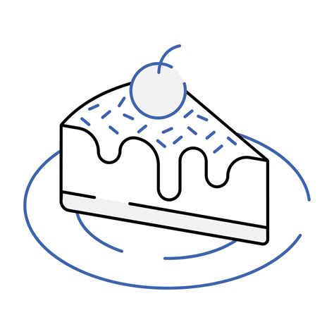 An outline isometric icon of cake slice 7499120 Vector Art at Vecteezy