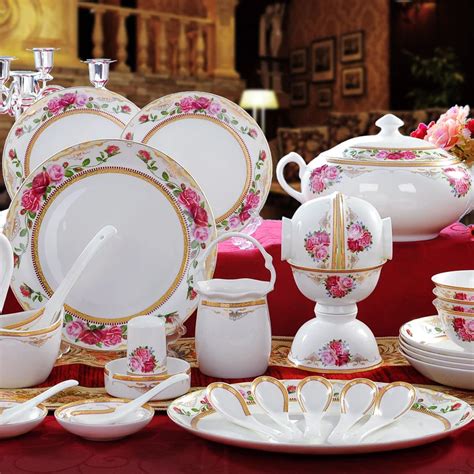 High End Bone China Dinnerware Set Ceramics Tableware Korean Style