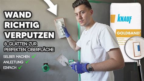 Knauf Goldband richtig verarbeiten und Wand glätten YouTube