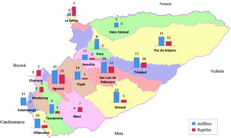 Mapa Del Departamento De Casanare En Donde Se Muestra El N Mero De