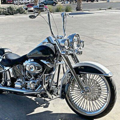 EBay Chrome 16 Rise Gangster Ape Hanger Handlebars For Harley