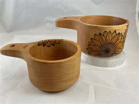 Sunflowers Wood Burned Measuring Cup Set Shop Iowa