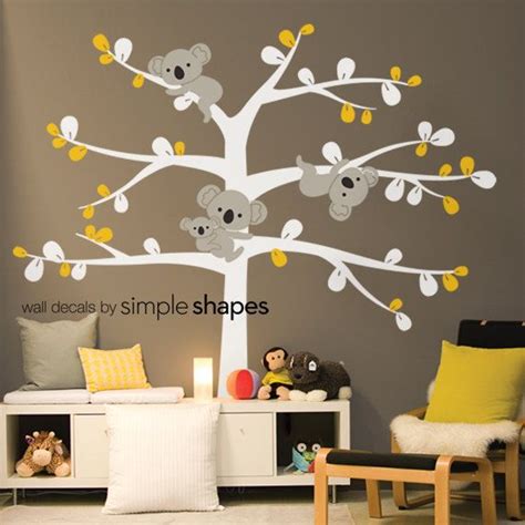 Koala Tree Wall Decal Koala Hanging From Branches Baby Nursery Wall