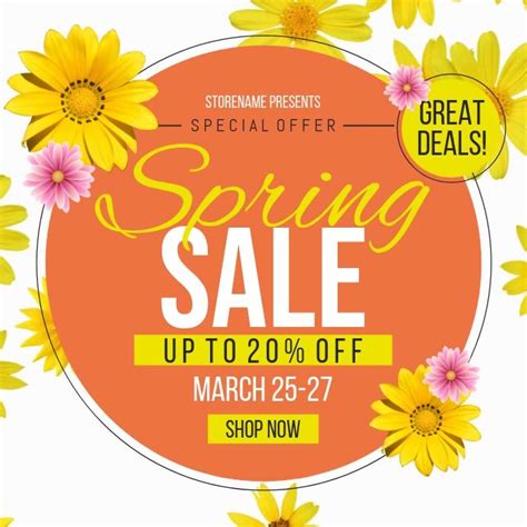 Spring Sale Ad Eye Catching Templates