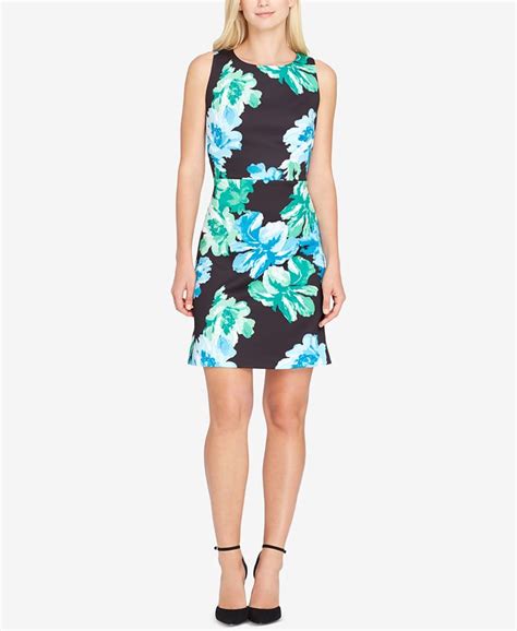 Tahari Asl Floral Print Scuba Sheath Dress Macys