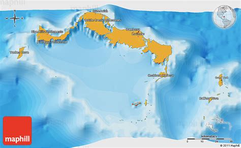 Political 3d Map Of Turks And Caicos Islands