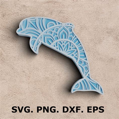 3d Sea Animals Svg Dxf 4 Layers Sea Turtle Svg 3d Mandala Etsy