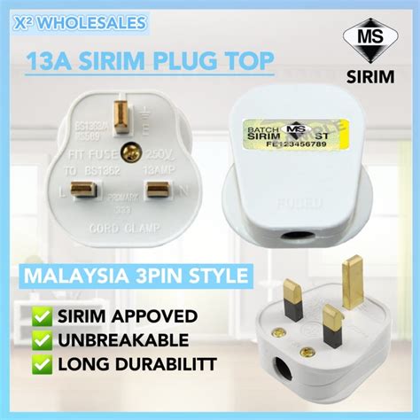 SIRIM 13A 3 Pin Plug Top Socket Plug Top Suis Electric Induction