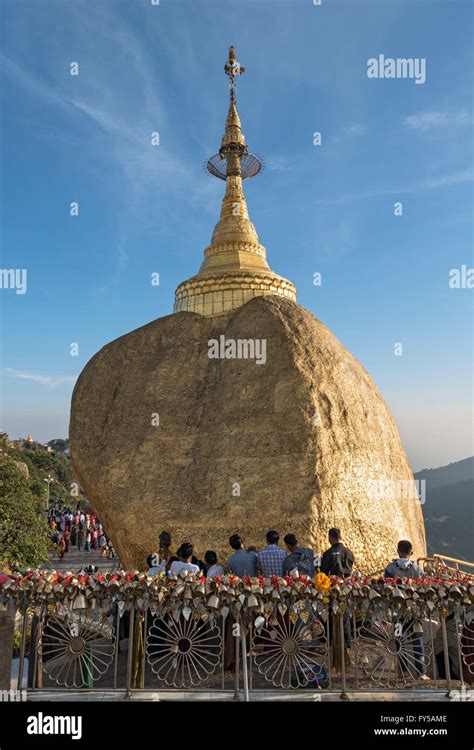 Kyaiktiyo Pagoda Golden Rock Pagoda On Mount Kyaiktiyo Burma Myanmar