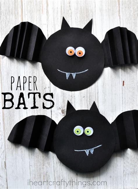 Simple Accordion Fold Paper Bat Craft - I Heart Crafty Things