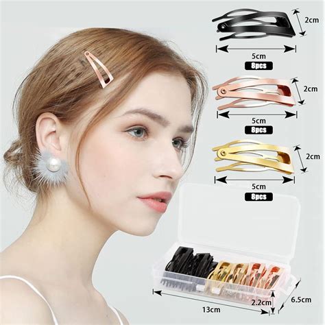 Mbsomnus 24pcs Double Grip Snap Hair Clips Hair Barrettes For Women