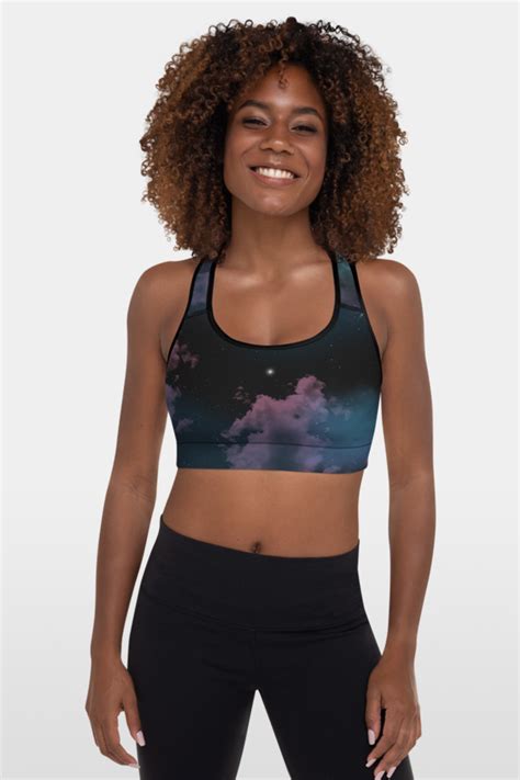 Star Cluster Galaxy Printed Sports Bra Prachelle