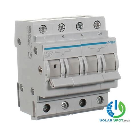 Hager 3 Position DIN Rail Mount Changeover Switch 63A 2P Solar Spot