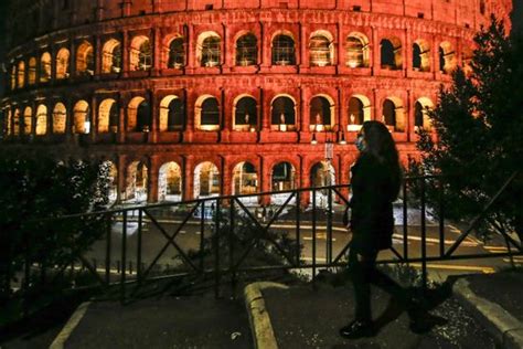 Colosseum Illuminated Orange On Occasion Neglette Editorial Stock Photo