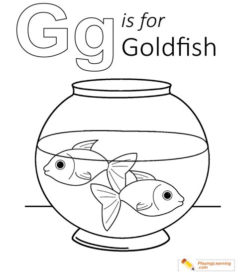 G Is For Goldfish Coloring Page 03 | Free G Is For Goldfish Coloring Page