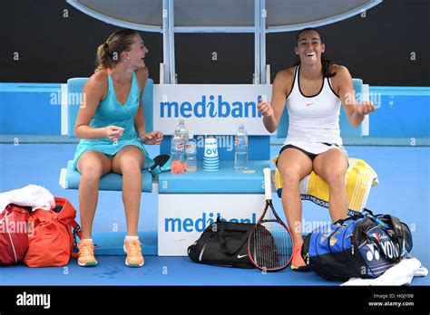 Melbourne Australia Caroline Garcia Fra And Kristina Mladenovic