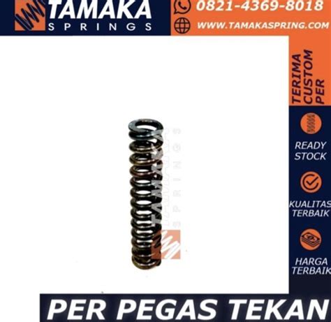 Jual Per Spring Pegas Tekan OD 10mm Kawat 2mm Panjang 50mm Baja Di