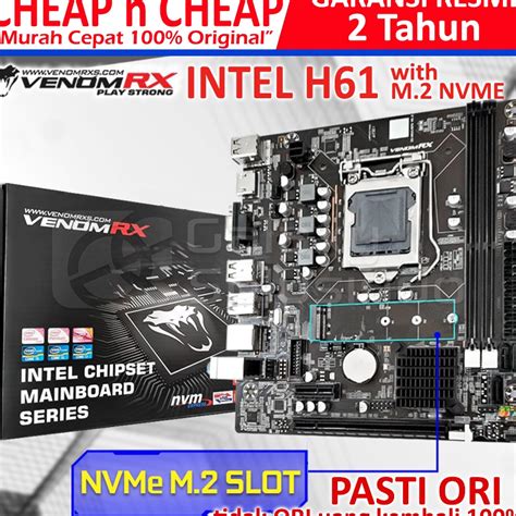 Jual ART Y64Q Venom RX H61 M2 NVMe VGA HDMI Motherboard LGA 1155