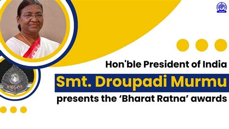 Hon Ble President Of India Smt Droupadi Murmu Presents The Bharat