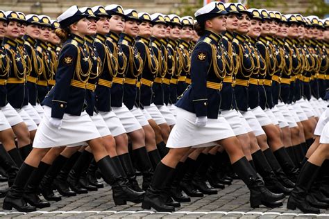 Russian Female Military Parade Beauty In Uniform Military Women