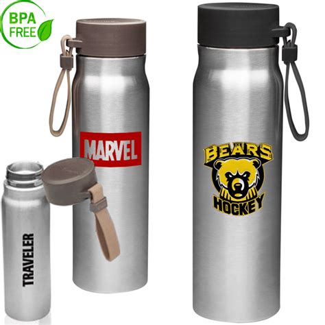 17 Oz Vacuum Insulated Water Bottles With Carrying Strap SWAGBOX