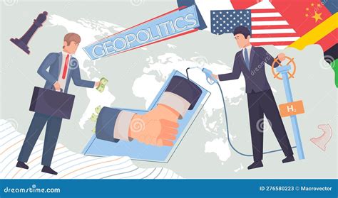 Global Geopolitics Flat Collage Stock Vector Illustration Of