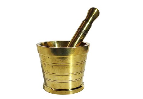 Nk Global Brass Mortar Pestle Indian Hamam Dasta Khal Batta Kitchen Gadgets Spice Medicine Herbs